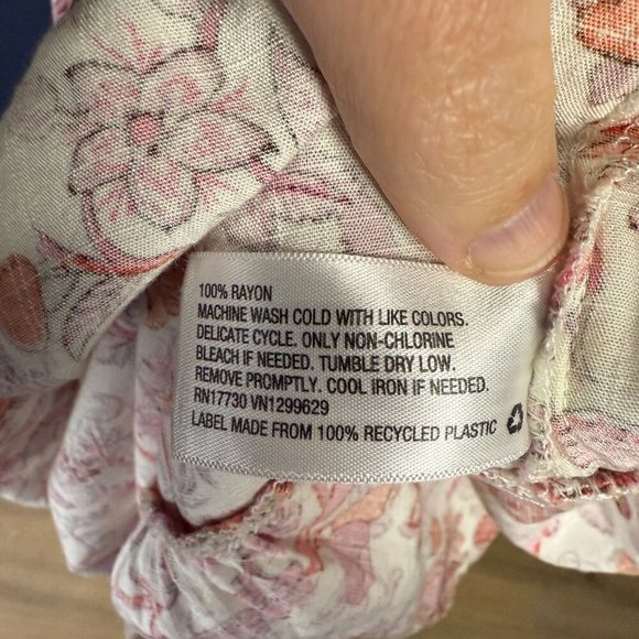 Knox Rose Flutter Short Sleeve Tiered A-Line Dress, Magenta & Orange Floral, XXL - Picture 7 of 8